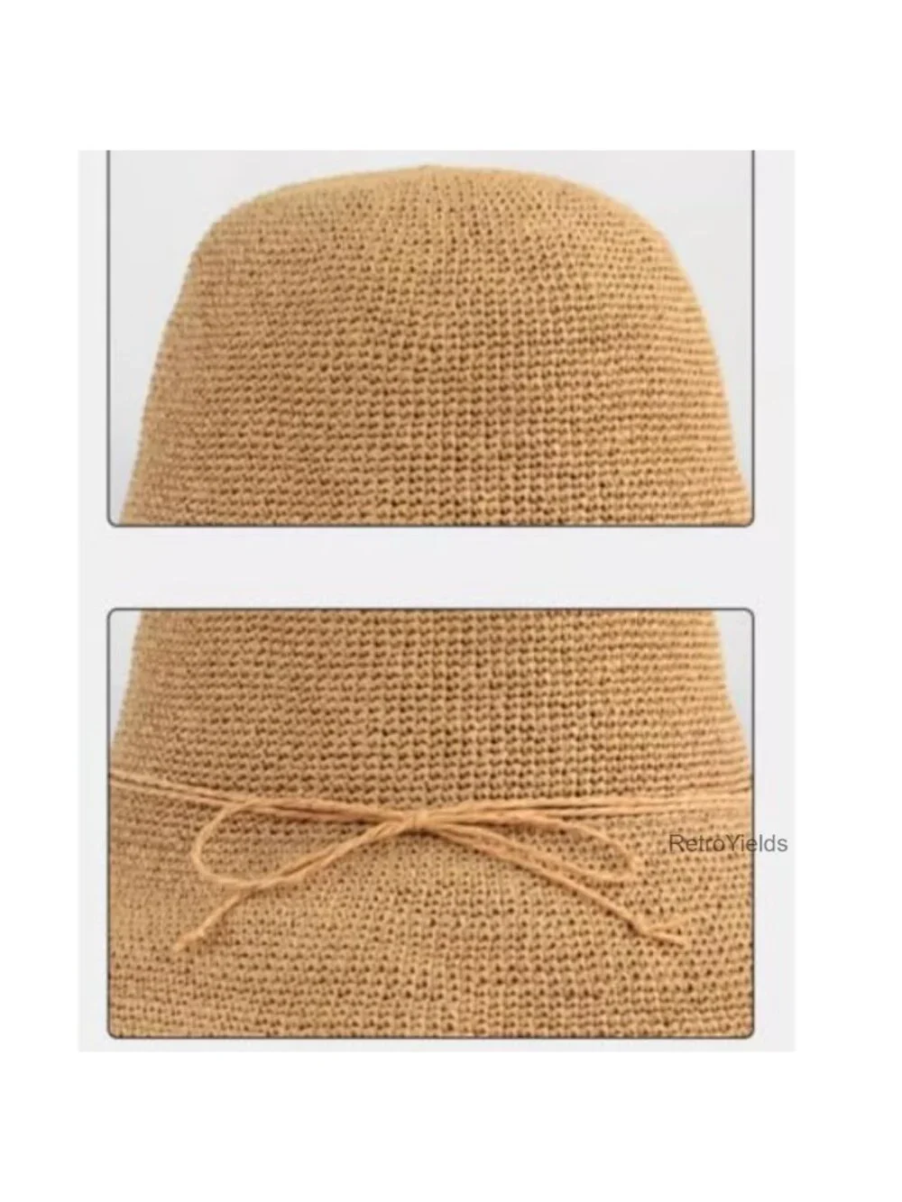 Girls Straw Sun Hat Wide Brim UPF 50 Beach Bucket Hat with Bow